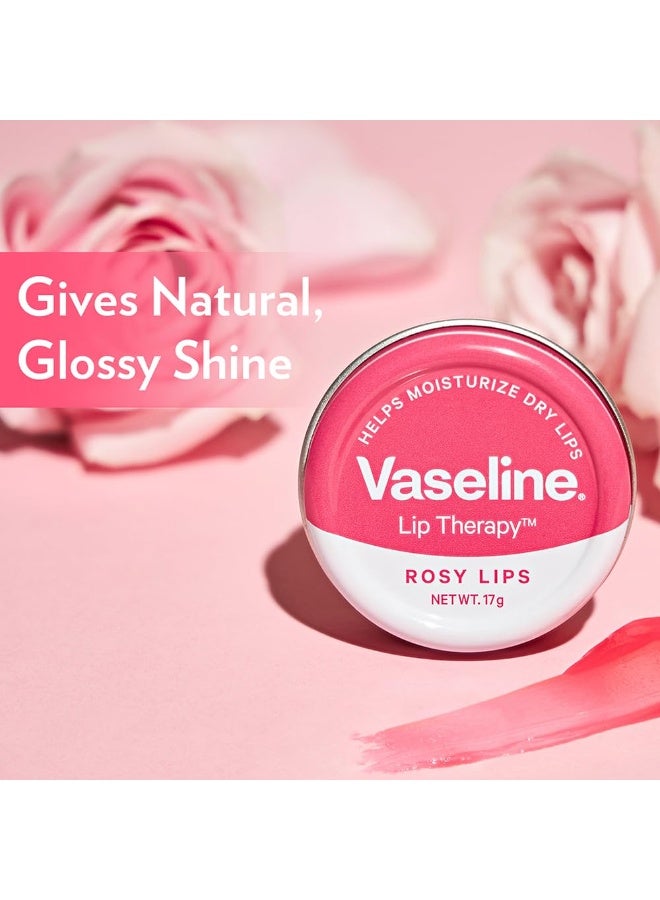 Vaseline Lip Tins Rosy Lips, 17 g | Provides Hydration, Sheer Pink Tint & Glossy Shine (Pack of 2) - Image 2